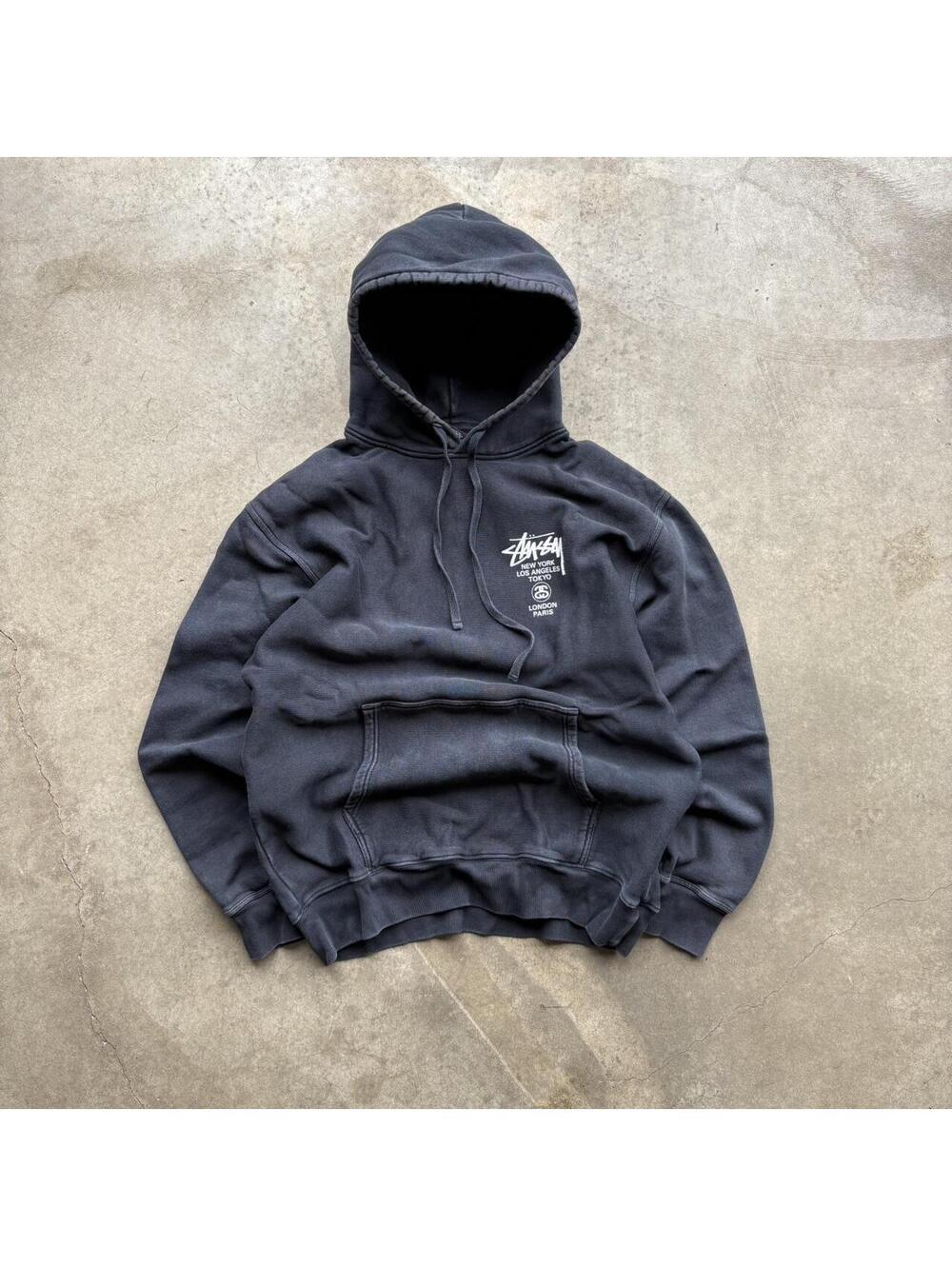 Stüssy Men's Black and Grey Hoody [COPY]